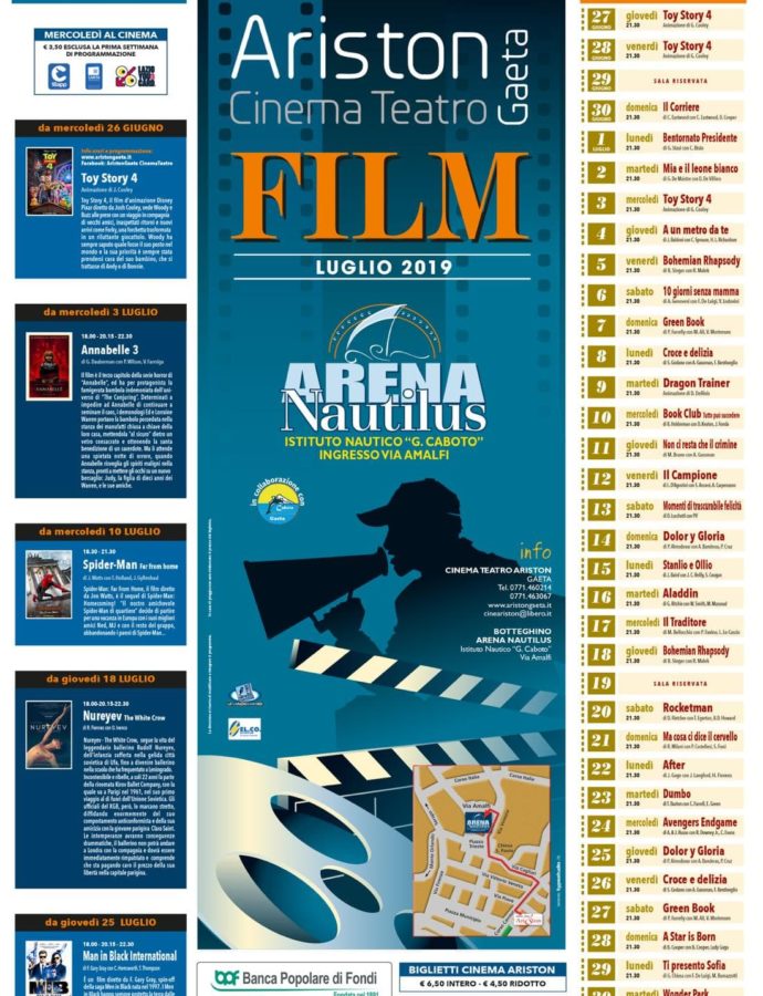 Cinema all’aperto: La programmazione Estate 2019